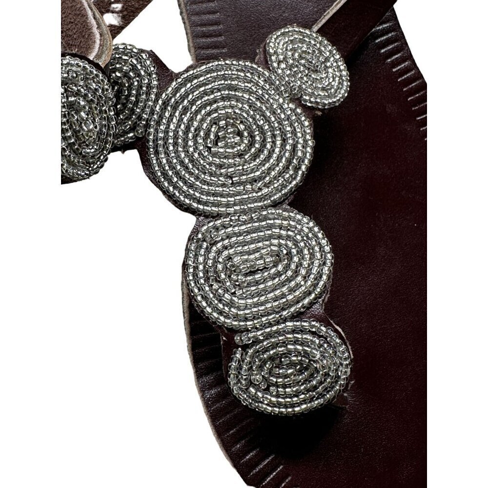 Swahili Coast Handcrafted Sandals Posie Fair Trade‎ Womens Size 6 Silver NEW - Picture 6 of 14